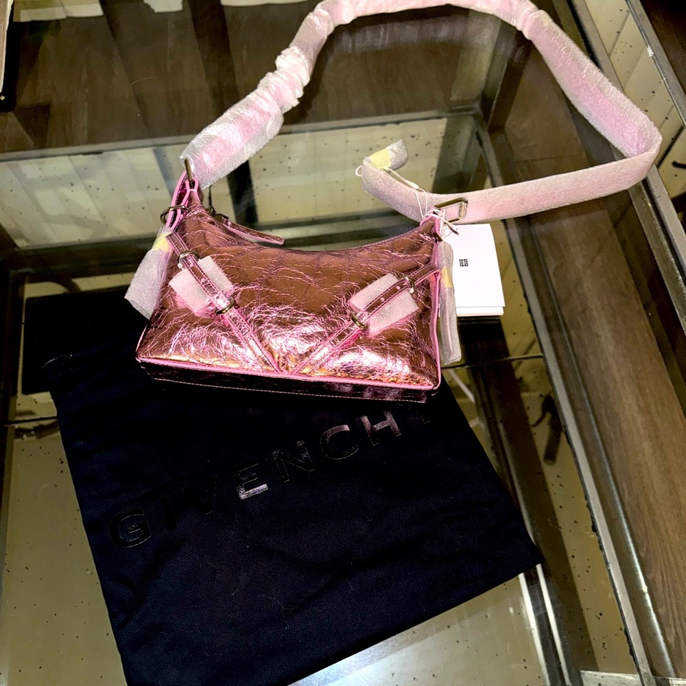 Givenchy mini Voyou metallic pink shoulder bag